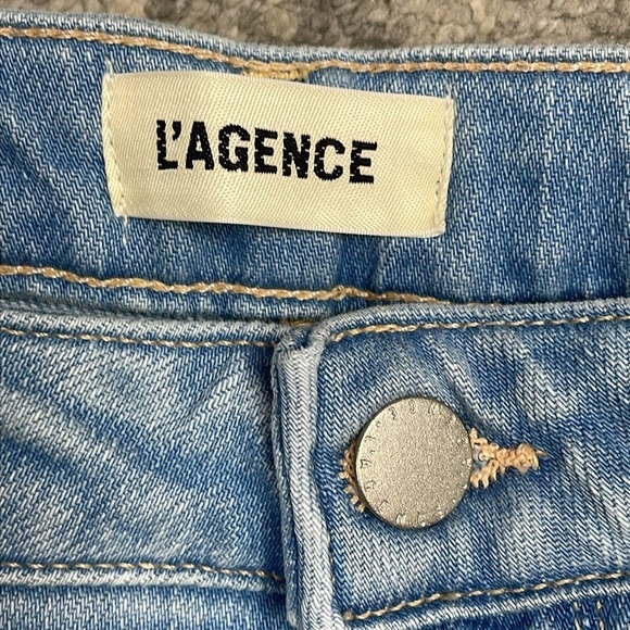 New L’Agence Scottie Wide Leg High Rise Jeans Bayview Light Blue Sz 31 - Picture 5 of 12